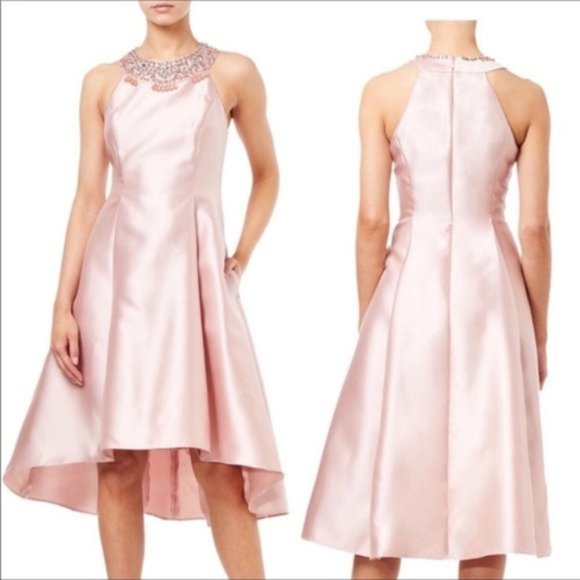 Adrianna Papell blush pink hi-lo cocktail dress 14 - Picture 5 of 7